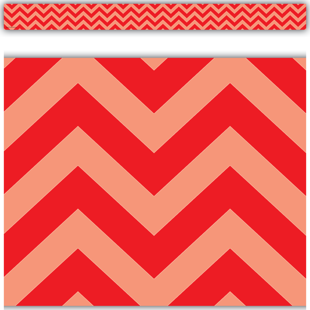 Borde De Pizarra Chevron Rojo TCR5522 Materiales Educativos Ash 