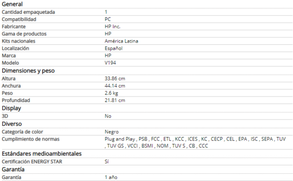 HP - V194 - Monitor 18.5" - Image 3