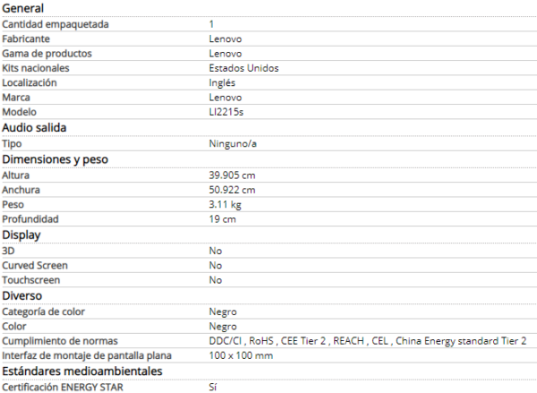 Lenovo LI2215s - Monitor LED - 21.5" (21.5" visible) - Image 2