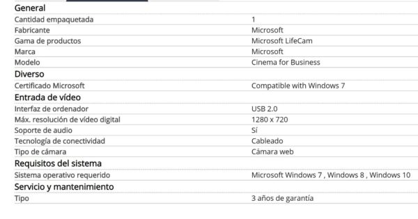 Microsoft LifeCam Cinema for Business - Cámara web - color - Image 4