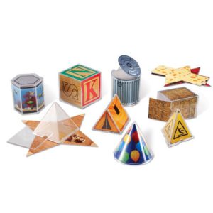 Sólidos Geométicos plásticos con imagenes de cartón de objetos reales (LER4356)