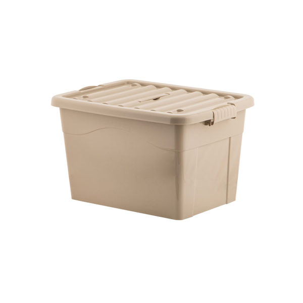 Caja con tapa y ruedas ivory Plástica 68lt