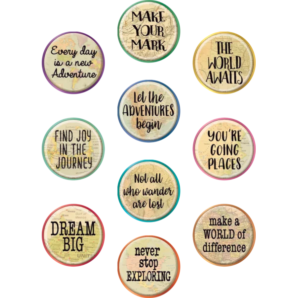 Distintivos de Travel the Map Positive Sayings (TCR8809)